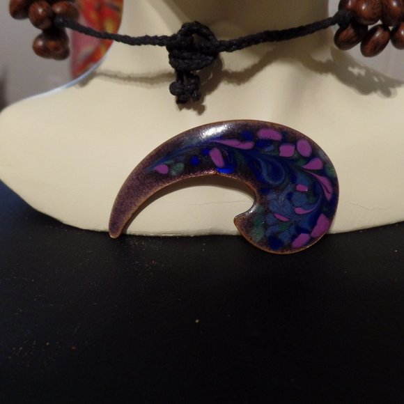 Copper Enamel Pin/Brooch Inga Carlson Signed Inga 1960s - Picture 10 of 12